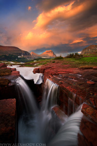 Triple Falls at Sunset