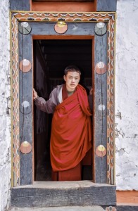 Fran Bastress - Monk in Bhutan Doorway - Class 3 Print of the Year
